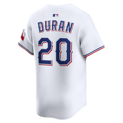White Ezequiel Duran Texas Rangers Nike Home Limited Player Jersey