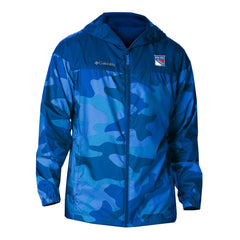 NHL New York Rangers Columbia Camo Flash Challenger Omni-Shade Full-Zip Hoodie Windbreaker
