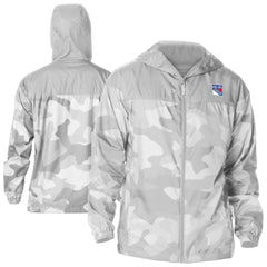 NHL New York Rangers Columbia Camo Flash Challenger Omni-Shade Full-Zip Hoodie Windbreaker