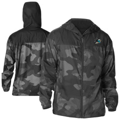 NHL San Jose Sharks Columbia Camo Flash Challenger Omni-Shade Full-Zip Hoodie Windbreaker