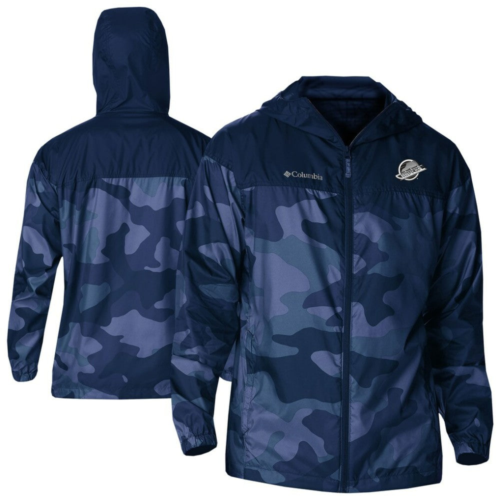 NHL Vancouver Canucks Columbia Camo Flash Challenger Omni-Shade Full-Zip Hoodie Windbreaker