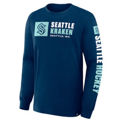 NHL Seattle Kraken Fanatics Goal Crease Legacy Long Sleeve T-Shirt