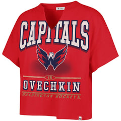 NHL Alexander Ovechkin Washington Capitals '47 Women's Elation Name & Number Oversized Notch Neck T-Shirt