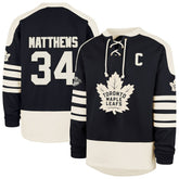 NHL Auston Matthews Toronto Maple Leafs '47 Player Name & Number Sweep Check Eternal Lacer Sweatshirt