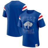 Darius Rucker Collection Distressed Throwback Shoulder Stripe T-Shirt - Buffalo Bills T-shirts
