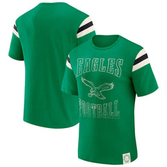 Darius Rucker Collection Distressed Throwback Shoulder Stripe T-Shirt - Philadelphia Eagles T-shirts