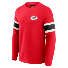 Darius Rucker Collection Waffle-Knit Raglan Long Sleeve Henley T-Shirt - Kansas City Chiefs T-shirts