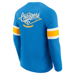 Darius Rucker Collection Waffle-Knit Raglan Long Sleeve Henley T-Shirt - Los Angeles Chargers T-shirts