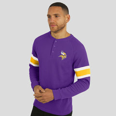Darius Rucker Collection Waffle-Knit Raglan Long Sleeve Henley T-Shirt - Minnesota Vikings T-shirts