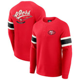 Darius Rucker Collection Waffle-Knit Raglan Long Sleeve Henley T-Shirt - San Francisco 49ers T-shirts