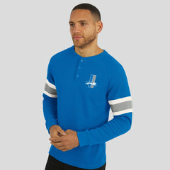 Darius Rucker Collection Waffle-Knit Raglan Long Sleeve Henley T-Shirt - Detroit Lions T-shirts