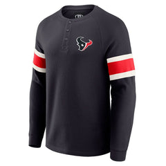 Darius Rucker Collection Waffle-Knit Raglan Long Sleeve Henley T-Shirt - Houston Texans T-shirts