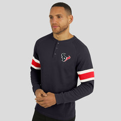 Darius Rucker Collection Waffle-Knit Raglan Long Sleeve Henley T-Shirt - Houston Texans T-shirts