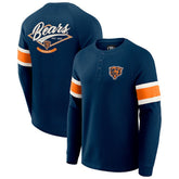 Darius Rucker Collection Waffle-Knit Raglan Long Sleeve Henley T-Shirt - Chicago Bears T-shirts