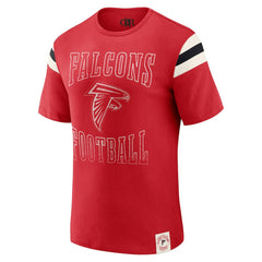 Darius Rucker Collection Football Stripe Sleeve T-Shirt - Atlanta Falcons T-shirts