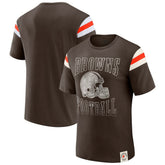 Darius Rucker Collection Football Stripe Sleeve T-Shirt - Cleveland Browns T-shirts