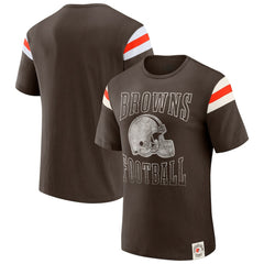 Darius Rucker Collection Football Stripe Sleeve T-Shirt - Cleveland Browns T-shirts