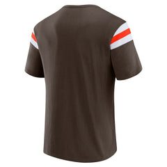 Darius Rucker Collection Football Stripe Sleeve T-Shirt - Cleveland Browns T-shirts