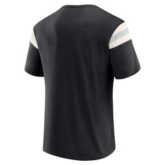 Darius Rucker Collection Football Stripe Sleeve T-Shirt - Las Vegas Raiders T-shirts