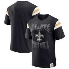 Darius Rucker Collection Football Stripe Sleeve T-Shirt - New Orleans Saints T-shirts