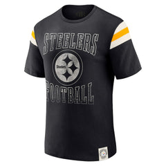 Darius Rucker Collection Football Stripe Sleeve T-Shirt - Pittsburgh Steelers T-shirts