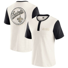 Darius Rucker Collection Henley Colorblock Slub Pocket T-Shirt - New Orleans Saints T-shirts