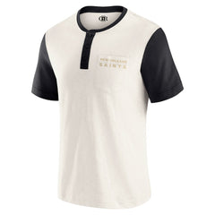 Darius Rucker Collection Henley Colorblock Slub Pocket T-Shirt - New Orleans Saints T-shirts