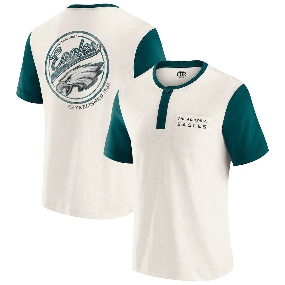 Darius Rucker Collection Henley Colorblock Slub Pocket T-Shirt - Philadelphia Eagles T-shirts