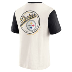 Darius Rucker Collection Henley Colorblock Slub Pocket T-Shirt - Pittsburgh Steelers T-shirts