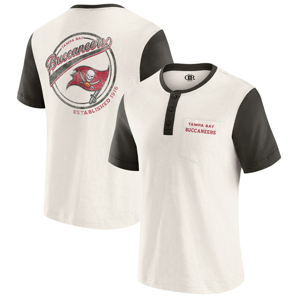 Darius Rucker Collection Henley Colorblock Slub Pocket T-Shirt - Tampa Bay Buccaneers T-shirts