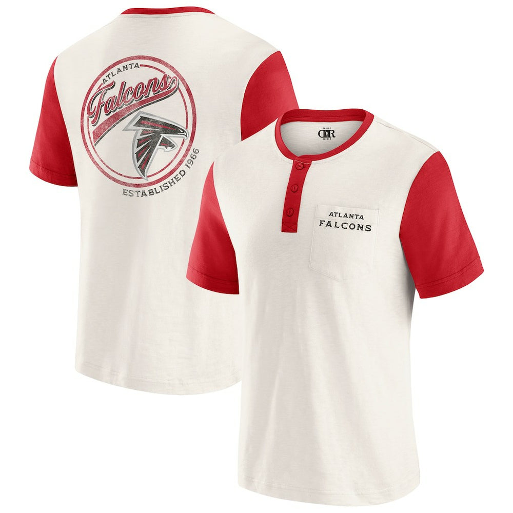 Darius Rucker Collection Henley Colorblock Slub Pocket T-Shirt - Atlanta Falcons T-shirts