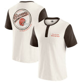 Darius Rucker Collection Henley Colorblock Slub Pocket T-Shirt - Cleveland Browns T-shirts