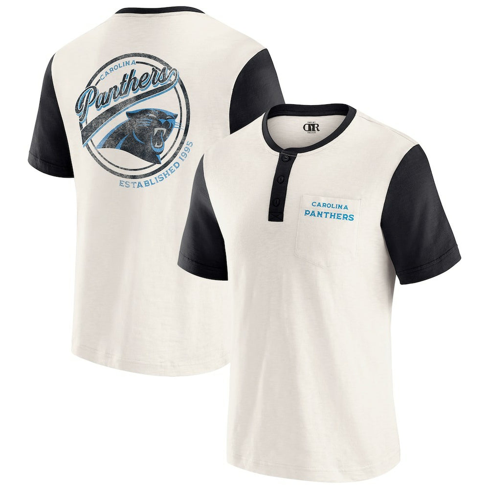 Darius Rucker Collection Henley Colorblock Slub Pocket T-Shirt - Carolina Panthers T-shirts
