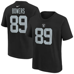 Brock Bowers Youth Player Name & Number T-Shirt - Las Vegas Raiders T-shirts