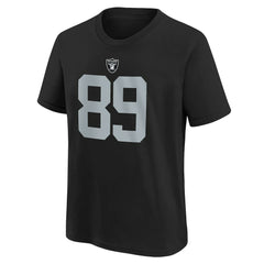 Brock Bowers Youth Player Name & Number T-Shirt - Las Vegas Raiders T-shirts