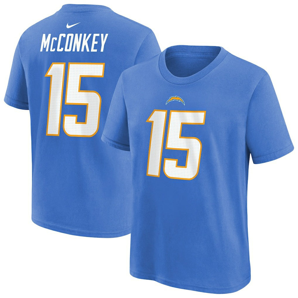 Ladd McConkey Youth Player Name & Number T-Shirt - Los Angeles Chargers T-shirts