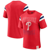 Red Philadelphia Phillies Darius Rucker Collection by Fanatics Distressed Sleeve Stripe T-Shirt