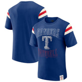 Royal Texas Rangers Darius Rucker Collection by Fanatics Distressed Sleeve Stripe T-Shirt