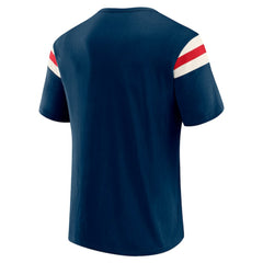 Navy Atlanta Braves Darius Rucker Collection by Fanatics Distressed Sleeve Stripe T-Shirt