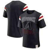 Black Arizona Diamondbacks Darius Rucker Collection by Fanatics Distressed Sleeve Stripe T-Shirt