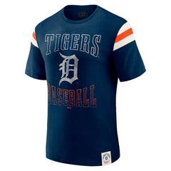 Navy Detroit Tigers Darius Rucker Collection by Fanatics Distressed Sleeve Stripe T-Shirt
