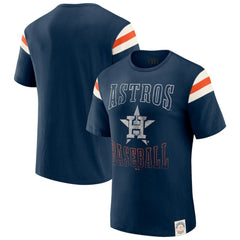 Navy Houston Astros Darius Rucker Collection by Fanatics Distressed Sleeve Stripe T-Shirt