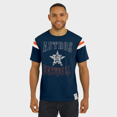 Navy Houston Astros Darius Rucker Collection by Fanatics Distressed Sleeve Stripe T-Shirt