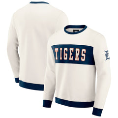Cream Detroit Tigers Darius Rucker Collection by Fanatics Colorblock Crewneck Sweatshirt