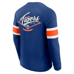 Blue Detroit Tigers Darius Rucker Collection by Fanatics Waffle-Knit Raglan Long Sleeve Henley T-Shirt