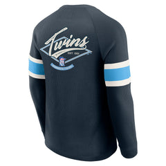 Navy Minnesota Twins Darius Rucker Collection by Fanatics Waffle-Knit Raglan Long Sleeve Henley T-Shirt