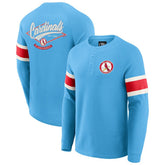 Light Blue St. Louis Cardinals Darius Rucker Collection by Fanatics Waffle-Knit Raglan Long Sleeve Henley T-Shirt