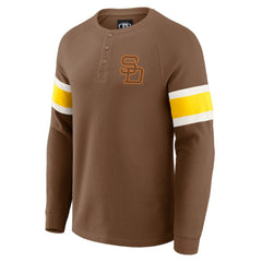 Brown San Diego Padres Darius Rucker Collection by Fanatics Waffle-Knit Raglan Long Sleeve Henley T-Shirt