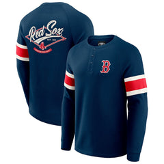 Navy Boston Red Sox Darius Rucker Collection by Fanatics Waffle-Knit Raglan Long Sleeve Henley T-Shirt