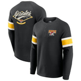 Black Pittsburgh Pirates Darius Rucker Collection by Fanatics Waffle-Knit Raglan Long Sleeve Henley T-Shirt